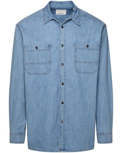 Isabel Marant 'Vhelynton' Cotton Shirt - Blue