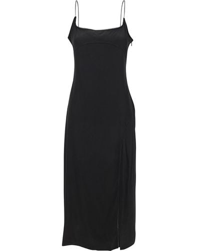 Jacquemus 'La Robe Notte' Midi Dress With Logo Detail And Split - Black