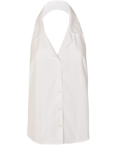 Aspesi Scoop-Neck Sleeveless Shirt - White