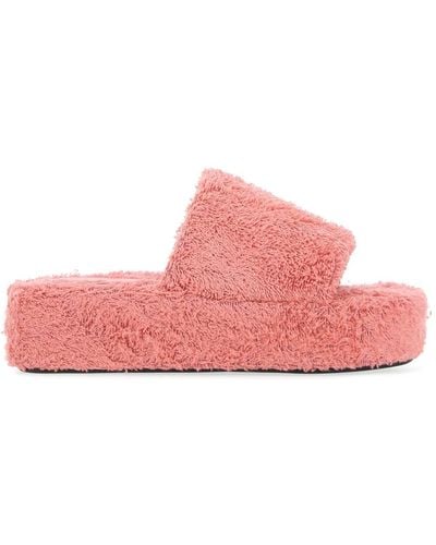 Balenciaga Terry Fabric Rise Slippers - Pink