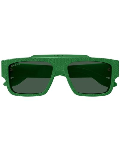 Gucci Gg1460S Linea Lettering 007 Sunglasses - Green