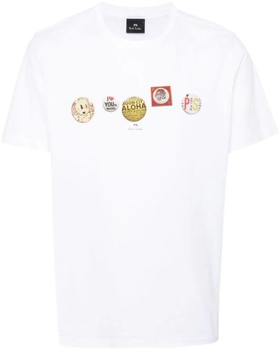 PS by Paul Smith Logo-print Organic Cotton T-shirt - White