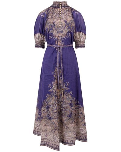 Zimmermann Anneke Swing Maxi Dress - Women's - Fabric - Purple