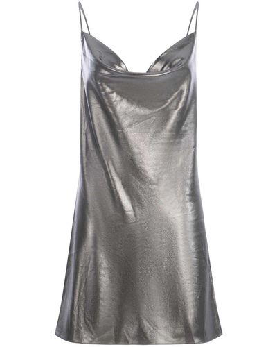 ROTATE BIRGER CHRISTENSEN Mini Dress Rotate Made Of Metallic Fabric - Grey