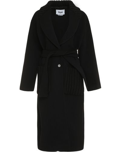 MSGM Wool Blend Coat - Black