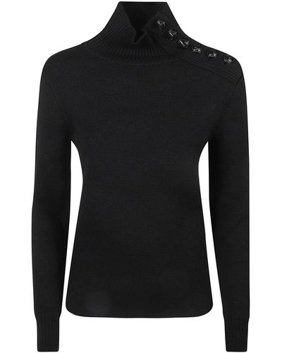 Rabanne Buttoned Shoulder Sweater - Black