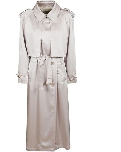 Herno Rear Slit Double-Breasted Trench - Grey
