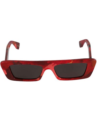 Gucci Rectangle Thick Sunglasses - Red