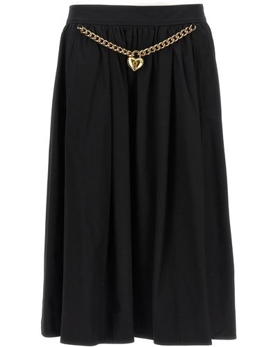 Moschino Pleated Midi Skirt Skirts - Black