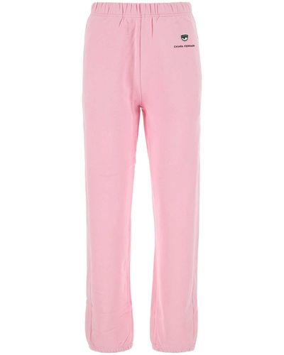 Chiara Ferragni Pink Cotton Sweatpants