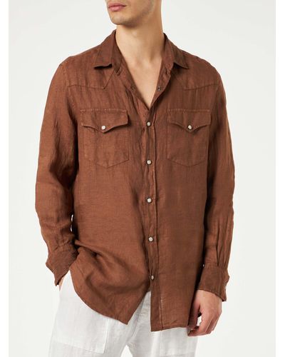 Mc2 Saint Barth Linen Shirt - Brown