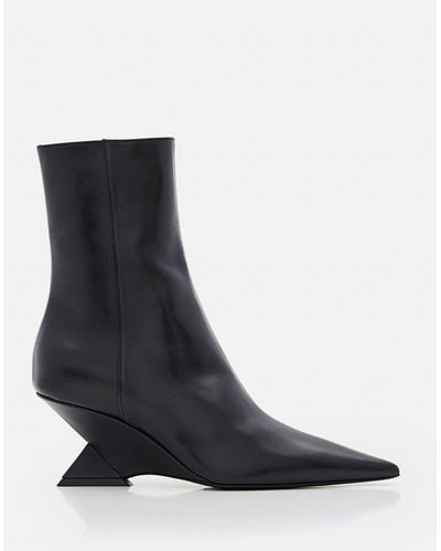 The Attico 60Mm Cheope Leather Ankle Boots - Black