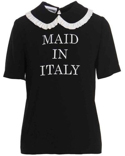 Moschino Maid In Italy Top - Black