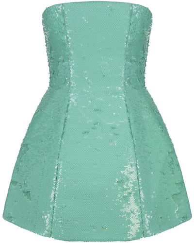 GIUSEPPE DI MORABITO Aquamarine Sequin Mini Dress - Green
