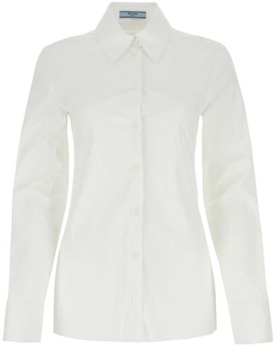 Prada Long-sleeved Button-up Shirt - White