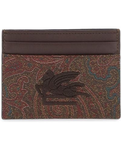 Etro Paisley Card Holder - Brown