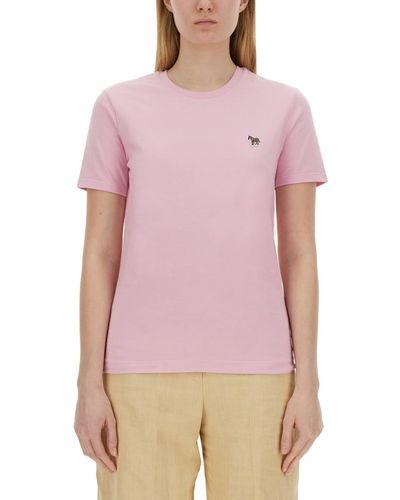 PS by Paul Smith T-Shirt With Logo Patch - Pink