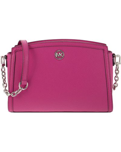 Michael Kors Large Gusset Rose Pink Leather Crossbody Bag