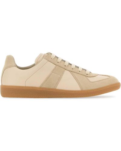 Maison Margiela Two-Tone Leather And Suede Replica Trainers - Multicolour