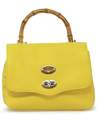 Zanellato 068010-0950000-Z1025 Postina Daily Baby Bamboo Leather Handbag - Yellow