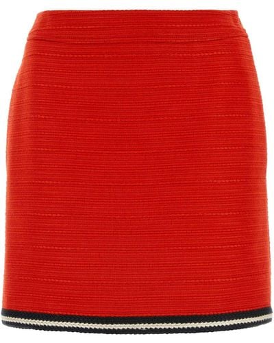 Gucci Tweed Skirt - Red