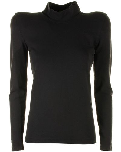 Balenciaga Rounded Shoulder Highneck Sweater - Black