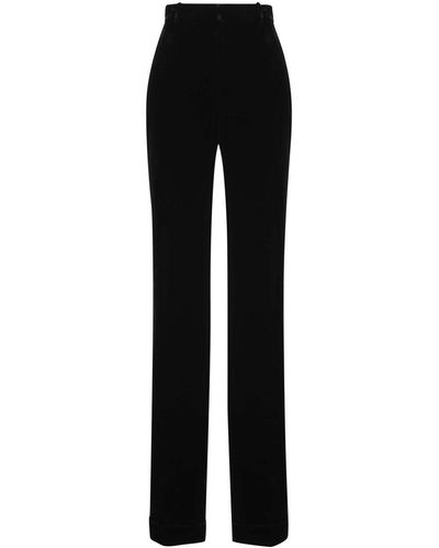 Saint Laurent Straight Leg Tailored Pants - Black