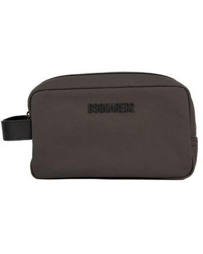 DSquared² Technical Fabric Clutch Bag - Brown