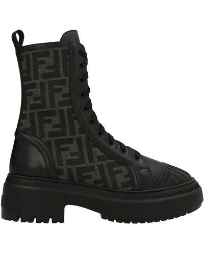 Fendi Ankle Boot In Black Leather
