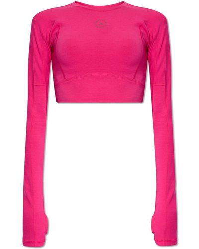 adidas By Stella McCartney Cropped Top With Logo - Pink