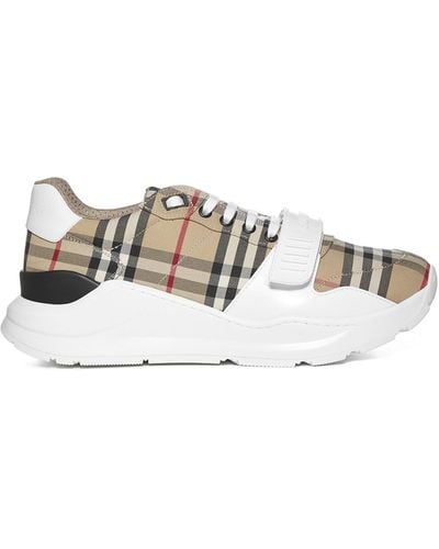 Burberry Vintage Check Canvas & Leather Trainer - White