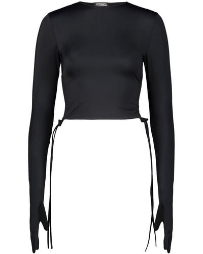 Vetements Cropped Styling Top - Black