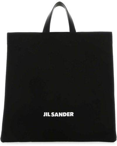 Jil Sander Canvas Shopping Bag - Black