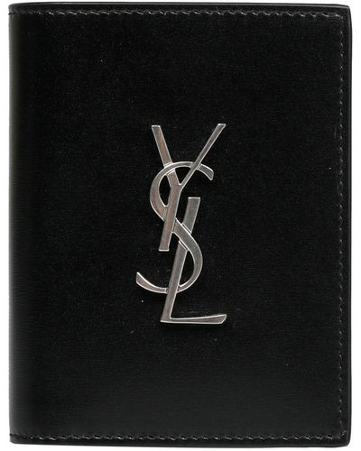 Saint Laurent Monogram Leather Wallet - Black