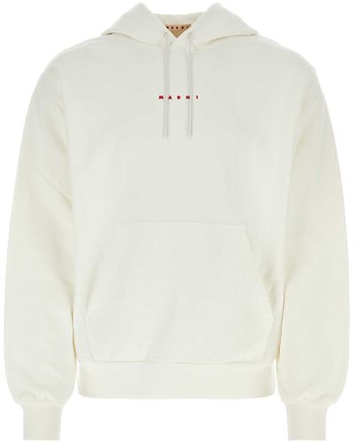 Marni Ivory Cotton Sweatshirt - White