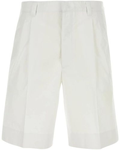 Prada Cotton Bermuda Shorts - White