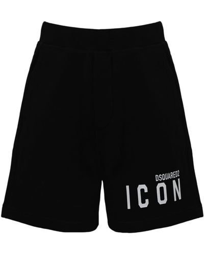 DSquared² Icon Cotton Shorts - Black
