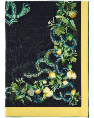 Roberto Cavalli Scarf With Lemon Print - Green