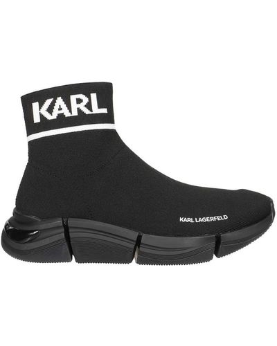 Karl Lagerfeld Knitted Sock-Sneakers - Black