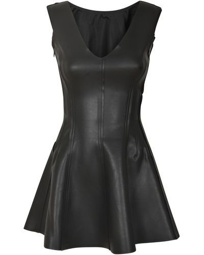 Norma Kamali Short V-Neck Dress - Black