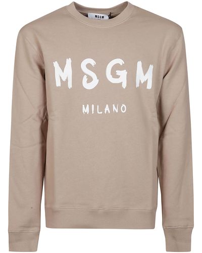 MSGM Logo Print Sweatshirt - Gray