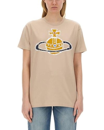 Vivienne Westwood T-Shirt With Logo - Natural