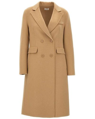 P.A.R.O.S.H. Double-breasted Mid-length Coat - Natural