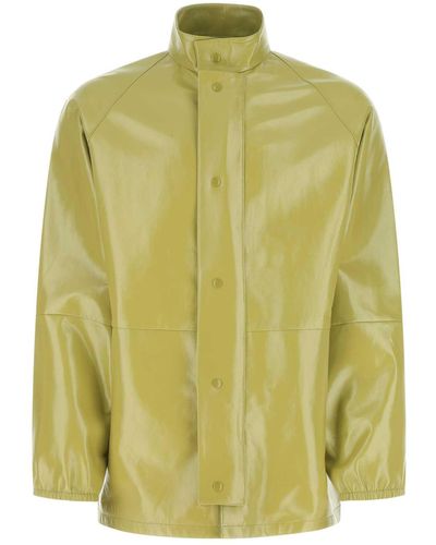 Prada Pistachio Nappa Leather Jacket - Yellow