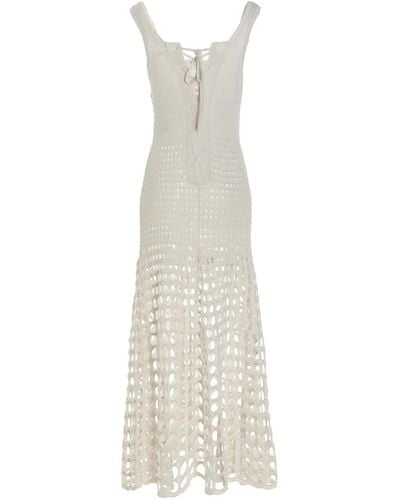 Chloé Macramé Dress - White