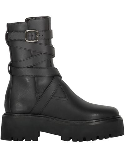 Celine Leather Ankle Boots - Black