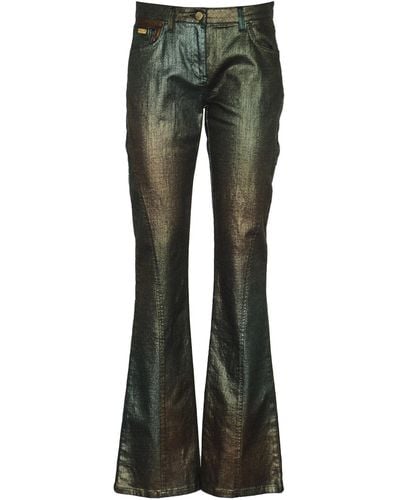 Alberta Ferretti Metallic Buttoned Jeans - Green