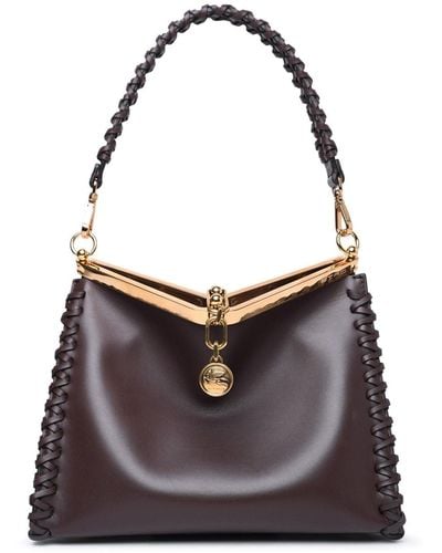 Etro Vela Small Leather Bag - Black