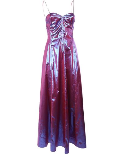 Forte Forte Long Metallic Dress - Purple