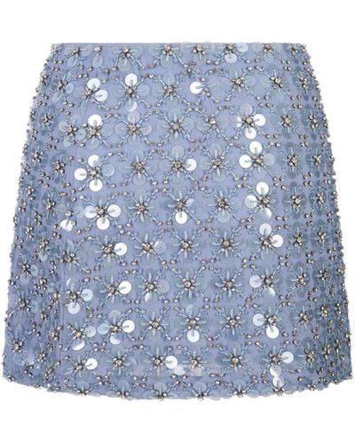 P.A.R.O.S.H. Light Full Sequins Ginny Mini Skirt - Blue